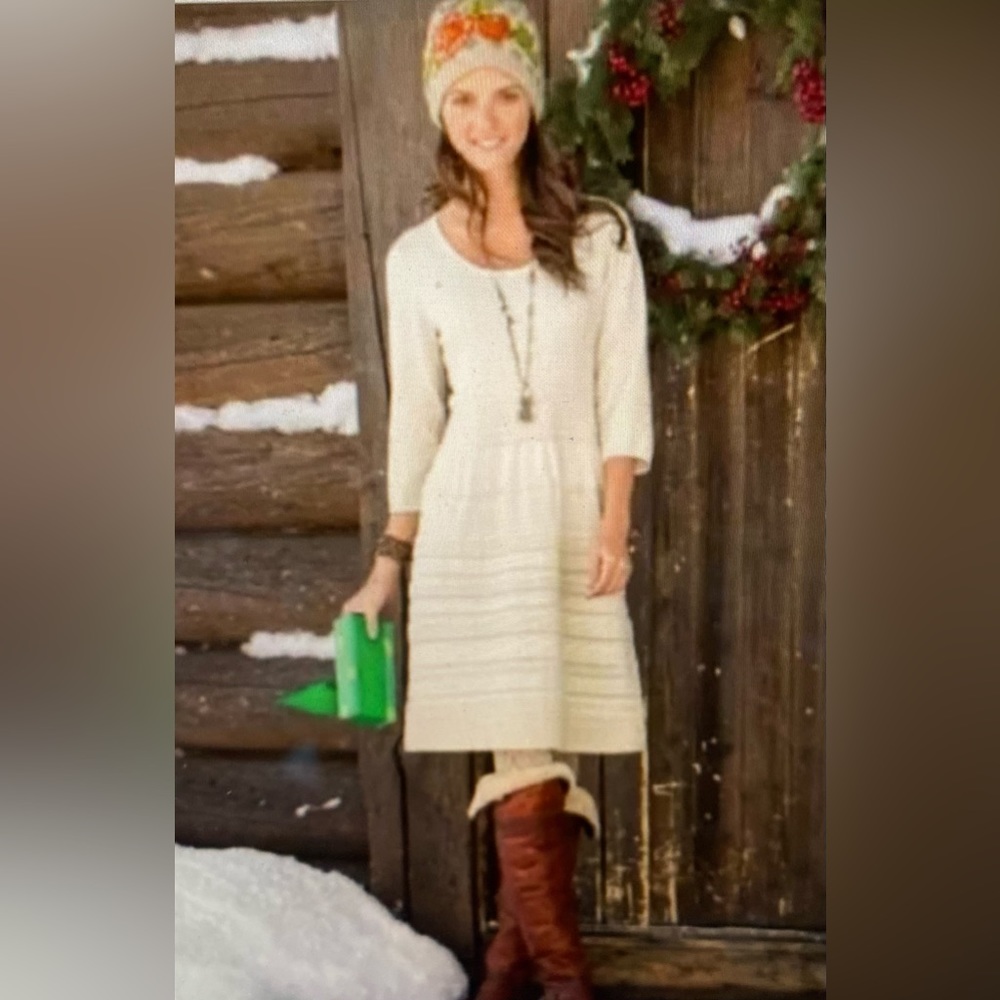 Sundance Sculpted Delight Silk Blend Dress Size Large Read Winter White